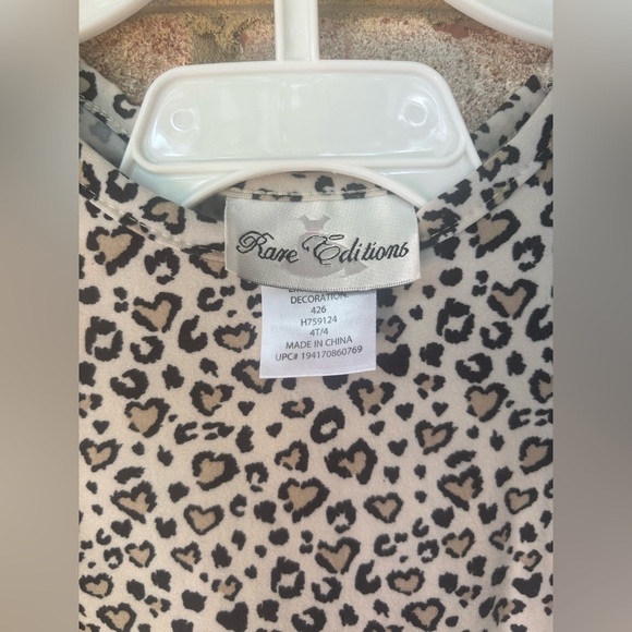 Rare Editions Tan and Black Leopard Print Dress size 4T - Picture 6 of 8